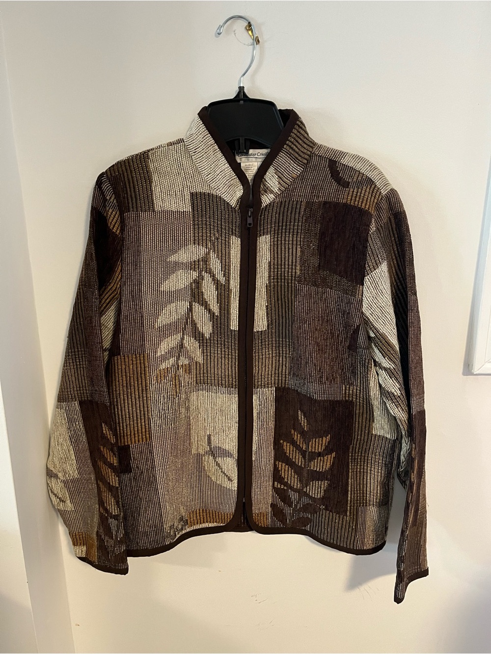 Women’s Y2K Corduroy Coldwater Creek Brown & Cream Fall Jacket - Size M